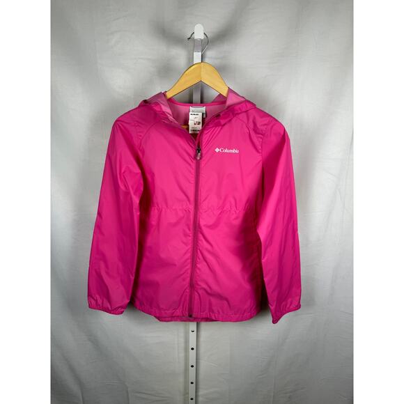 Columbia Other - Columbia Girls Long Sleeve Full Zip Rain Jacket NEW Hooded Pink Size Lar…